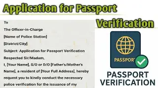 Application for Passport Verification / Application to Officer-in-Charge for passport verification /