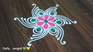 beautiful attractive rangoli design 🌸 daily simple rangoli design 🌸 simple daily rangoli design 💚🩷