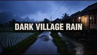 Trapped in a Dark Indonesian Village at Dusk 🌧️ Calming Rain Walk ASMR (No Lights, 4K)