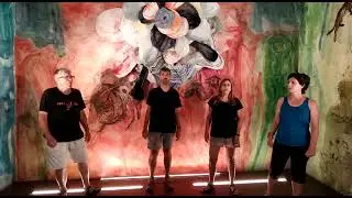 SAURI. Canto en el interior de la Iglesia Rom&aacute;nica. Pinturas al fresco de SANTI MOIX