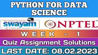 NPTEL 2023: Python For Data Science Week 1 Answers | Python For Data Science Assignment 1 Solutions