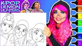 Раскрашиваем Хантрикс (Руми, Миру и Зои) из K-Pop Demon Hunters | Он нашёл маркеры для рисования