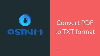 #52 Ostium Osint Browser Convert PDF to TXT format