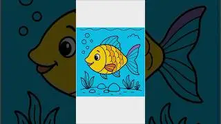 Fish Colouring Step by Step | Easy Fish Drawing for Beginners | Amazing Fish Coloring Tutorial #fish