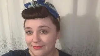 My VINTAGE BUMPER BANG + SCARF TUTORIAL -HOW TO STYLE - EASY AND QUICK 1940&rsquo;S LOOK - STRAIGHT HAIR