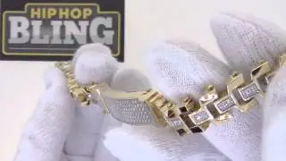 Gold ID Bracelet Lab Made Hip Hop Jewelry
