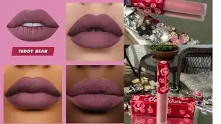 Lime Crime Velvetines liquid matte lipstick swatch ,Shade - TEDDY BEAR! #lipstickswatch