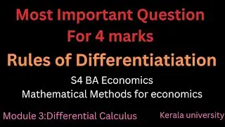 Rules of differentiation|S4 BA Economics Kerala university