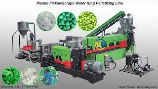 How efficient PP PE flakes waste plastic pelletizing line two stage water ring pelletizer hard PP PE