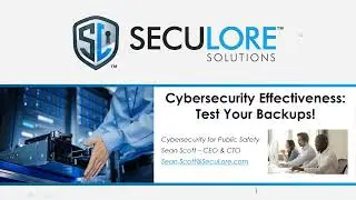 Cyber Security Effectiveness: TEST YOUR BACKUPS!!!!!