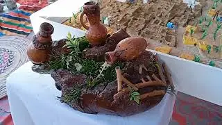ورقلة  عاداتها التراث الثقافي الشط ورقلة  ابداع النحات من الكرناف الخشب من نخيل ولاية ورقلة