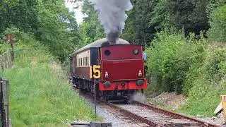 Andrew Barclay 0-4-0st 'Albert' (Works No. 2248) departing Marsh Mills, Plym Valley Railway, 4/5/25