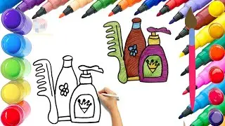 How To Draw cute Comb & Hair Product Drawing, Painting & Coloring For Kids and Toddlers_ Child Art🌈🎨