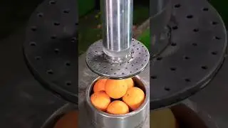 Making of Orange Juice in Hydraulic press #satisfying