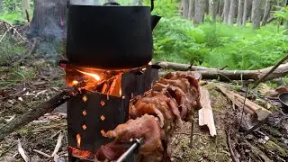Donar Kebabs & Homemade Tzatziki  - Campfire Cooking on our Firebox amongst the Ferns