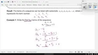 Intro to Recursive Sequences