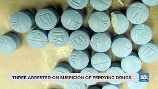 Three arrested on suspicion of ferrying drugs