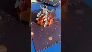3d astronaut rocket space card birthday pop up greeting card