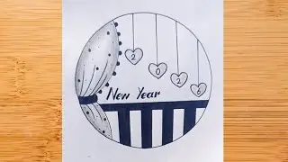 Art by Madni Ajwah (Age 11) | New Year Drawing Easy and Beautiful 2026 | Pencil Sketch