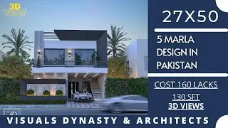 5 Marla House Plan Design in Pakistan | 27x50 house map 3d | 27x50 house design pakistan