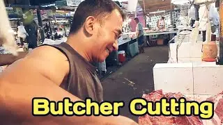 butcher chikboy - Wet Market traditional Meat Cutting #butcher #butchershop #butchery