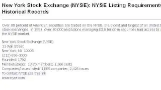 New York Stock Exchange Listing And De-Listing Requirements