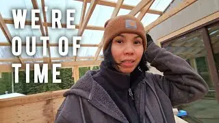 Temporarily CLOSING IN the DECK for the WINTER | Building Our Home Off Grid in the Woods