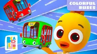 COLORFUL BUSES 🚌 | New Song for Kids | The Wheels on the Bus | Beadies Nursery Rhymes