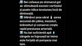 Greșeli care cresc tensiunea arterială fără să-ți dai seama ? #sfaturiutile #sanatate #reels 