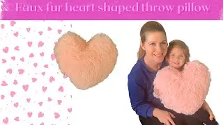 Faux fur heart shaped pillow review and demo by Sara
