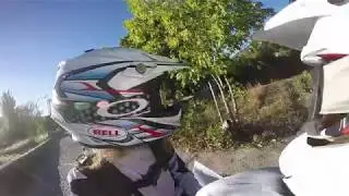 Two People On A Uk Road Legal Yamaha Yfz450R Race Quad - Exploring Spanish Village