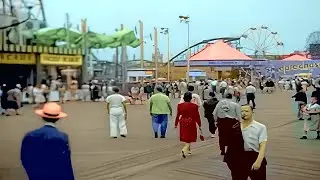 1940s - Coney Island and Manhattan in Color [60fps, Remastered] w/added sound