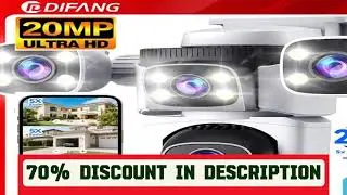 #10K 20MP Four Screen Outdoor WiFi Cam PTZ 5X Zoom Night Vision Four Lens 10K Wireless CCTV Surveil
