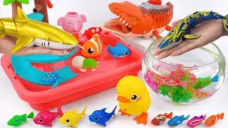 [Toy asmr] Giant Mosasaurus & Yellow Shark & Zuru Alive Fish &Aquarium ASMR Satisfying with Unboxing