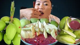 Crunchy at Spicy🔥🥭 Hilaw Na Alamang bagoong Mukbang 