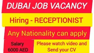 Receptionist vacancy in Dubai #dubai #hiring #receptionist 