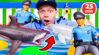 Compilation de jeux avec le gendarme des jouets. Tous les sauvetages sur l’eau. Pour les petits