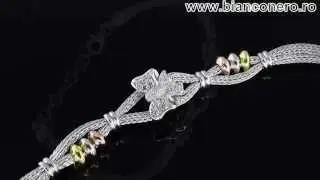 Bratara argint 925% fluturas placata cu rodiu si zirconiu BiancoNero