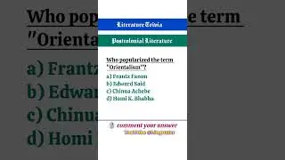 Postcolonial Literature Quiz: Prove Your Expertise! 🌟 MCQS on Postcolonial Literature #triviaquiz