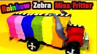 Pixar Cars Miss Fritter Zebra Rainbow Custom ( DUAL )