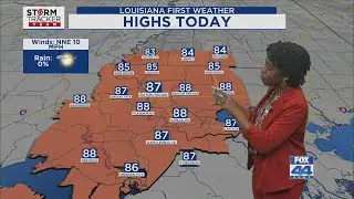 Monday Morning Forecast for Baton Rouge 9-8-25: Sunny & Less Humid Today; Mostly Dry All Week