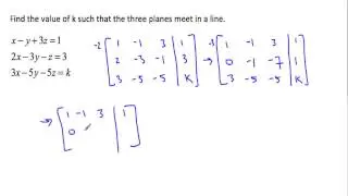 Row Reduction with three vector planes equations