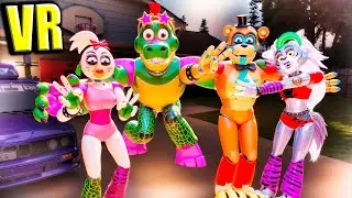 Мы с Гига Монти и Чикой подарили дом Рокси и Фредди в VRChat FNAF COOP ВРчат
