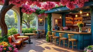 Spring Outdoor Cafe Jazz ☕ | Relaxing Courtyard Ambience for Focus & Stress Relief