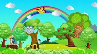 Green forest animation stage background - Kids Background