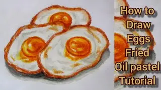 How to draw fried eggs drawing tutorial #howto #drawing #fried #eggs #oilpastel #tutorial ডিম ভাজা 