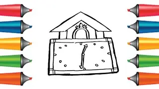 HOW TO DRAW A SQUARE WALL CLOCK || EASY DRAWING FOR BEGINNER