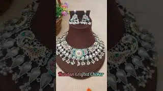 Style your neckline with our Kundan crafted Choker. #silverlookalike