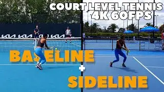 Leylah Fernandez Mini Tennis SPLIT SCREEN Baseline + Sideline View | 2022 Aus Open (4K 60FPS)