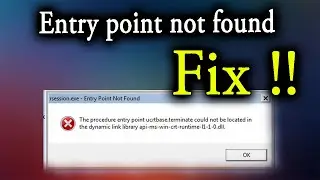 How to fix Entry Point not found !! Windows 7/8/10 FIX  2021 ~ step by step easy tricks and tips